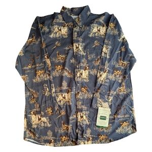 Michael Austin Rugged Wear Western Hunting Dog Button Up Shirt